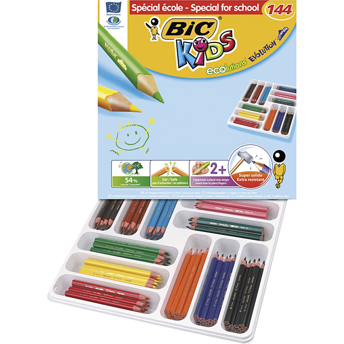 Bic Eco Evolution Farveblyant - Mine 5 Mm - Assorterede Farver - 12 Stk.