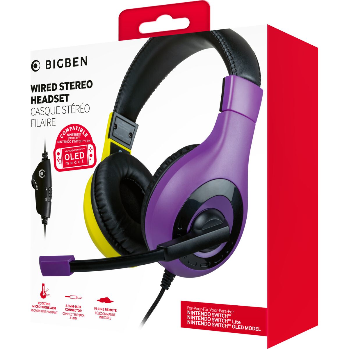 Bigben Interactive Stereo Gaming Headset V1 - Purple + Yellow (switch)