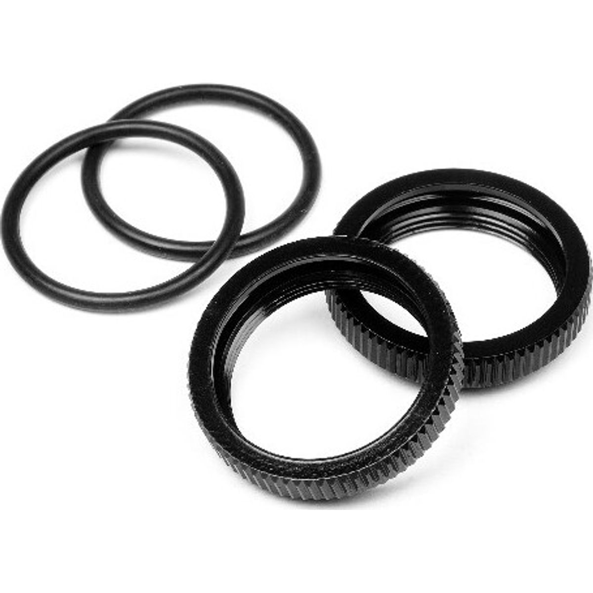 Big Bore Shock Spring Adjust Nut (black/2pcs) - Hp67528 - Hpi Racing