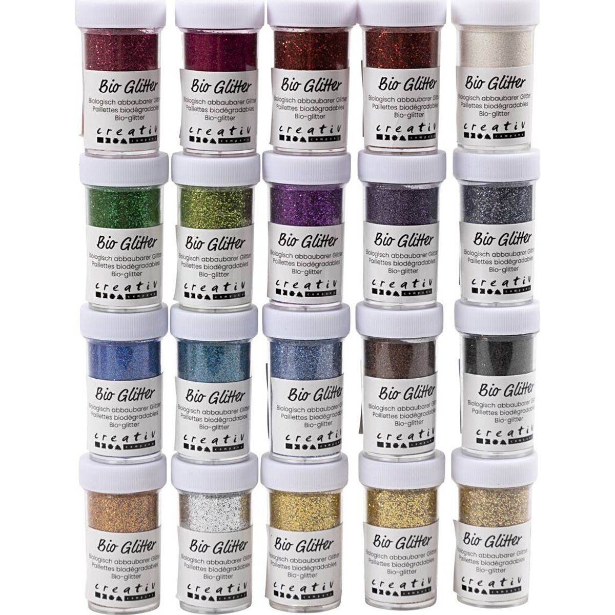 Bio-glitter - Forskellige Farver - 20x27 Ml