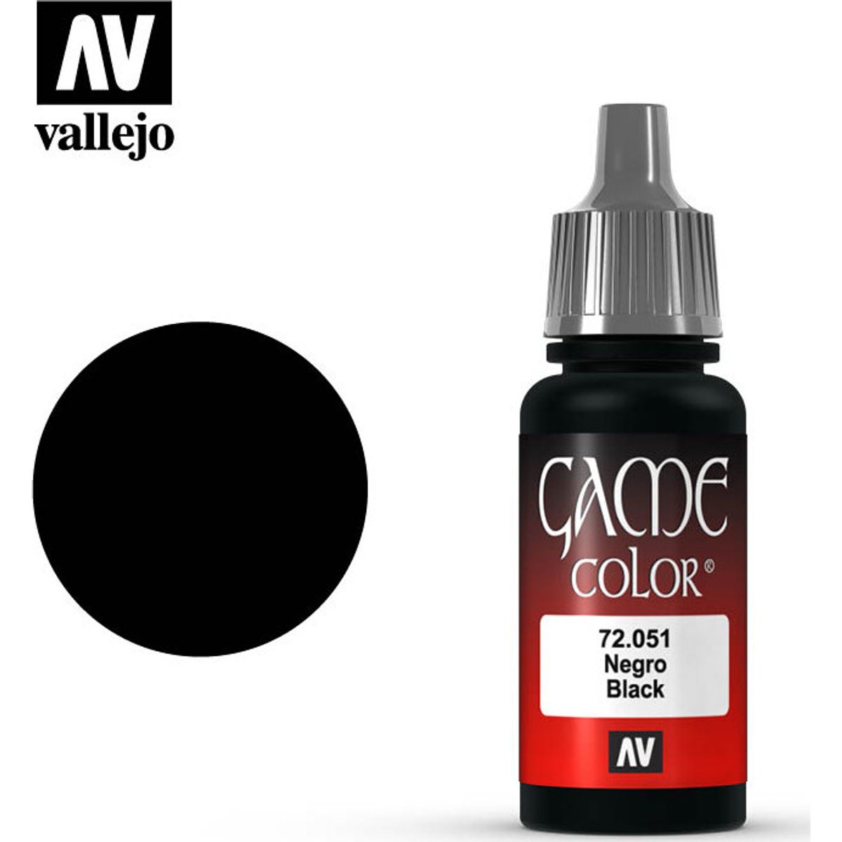 Vallejo - Game Color - Black Mat - 18 Ml - 72051