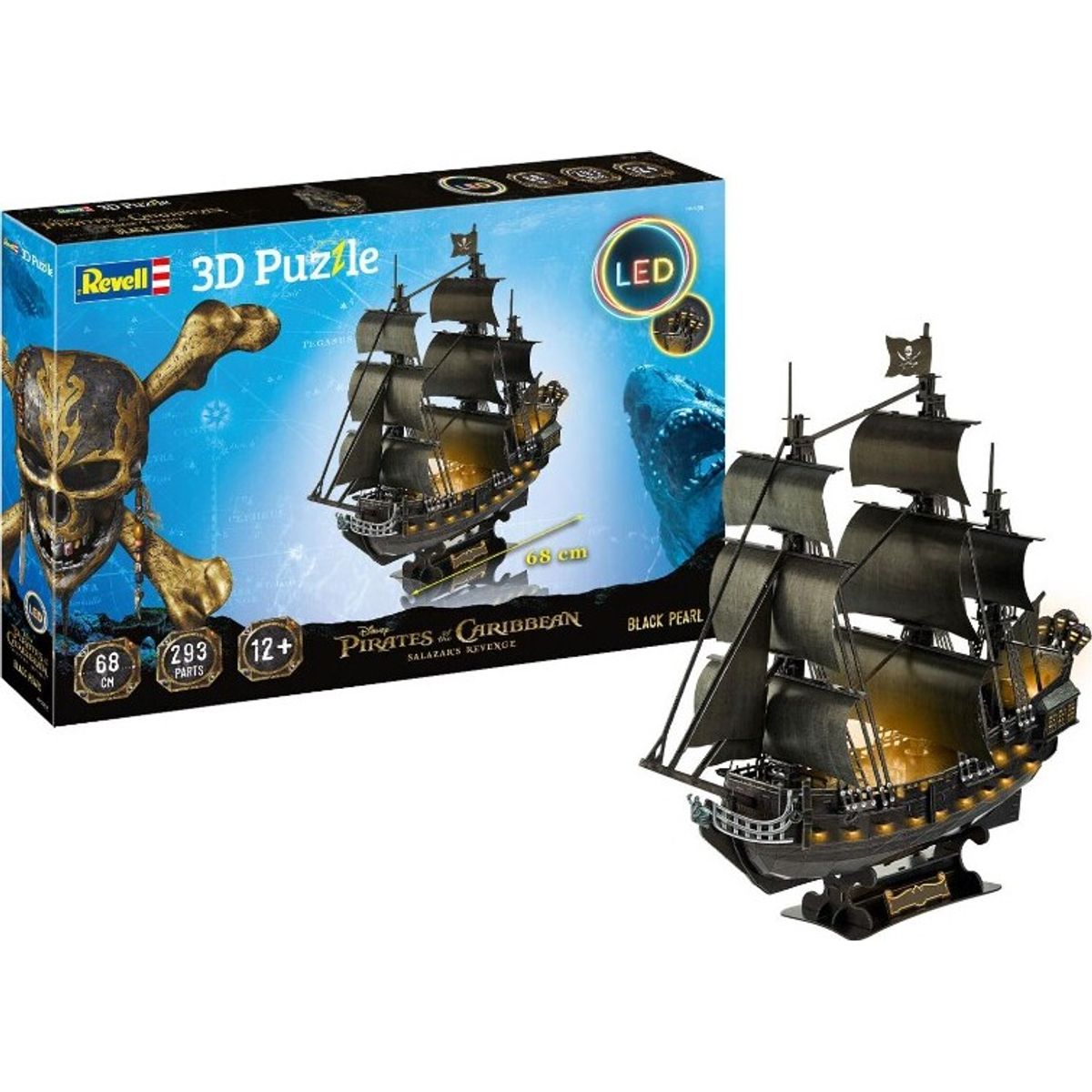 Revell 3d Puzzle - Black Pearl Med Led - 293 Brikker - 68 Cm