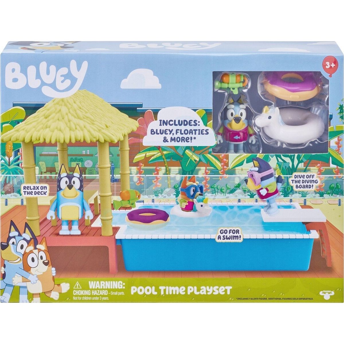 Bluey - Pool Time Legesæt Med Bluey Figur