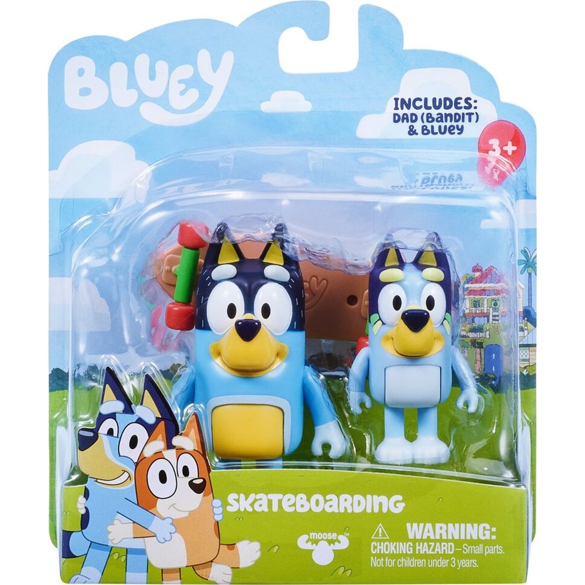 Bluey Figurer - Bluey & Bingo - Skateboard