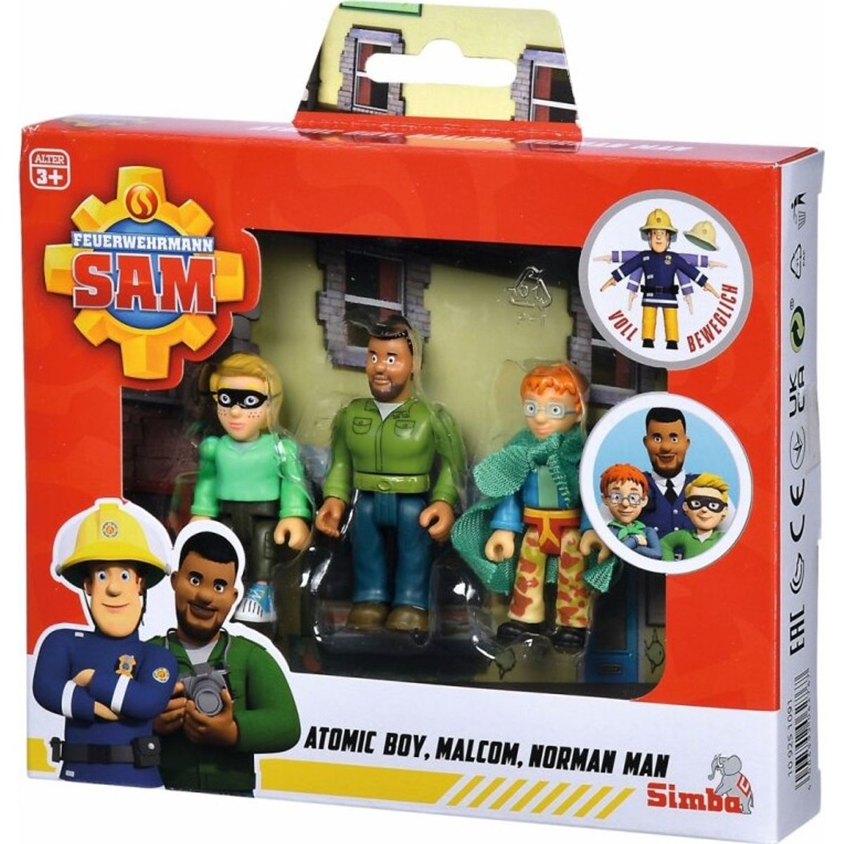 Brandmand Sam Figurer - Atomic Boy, Malcom, Norman Man