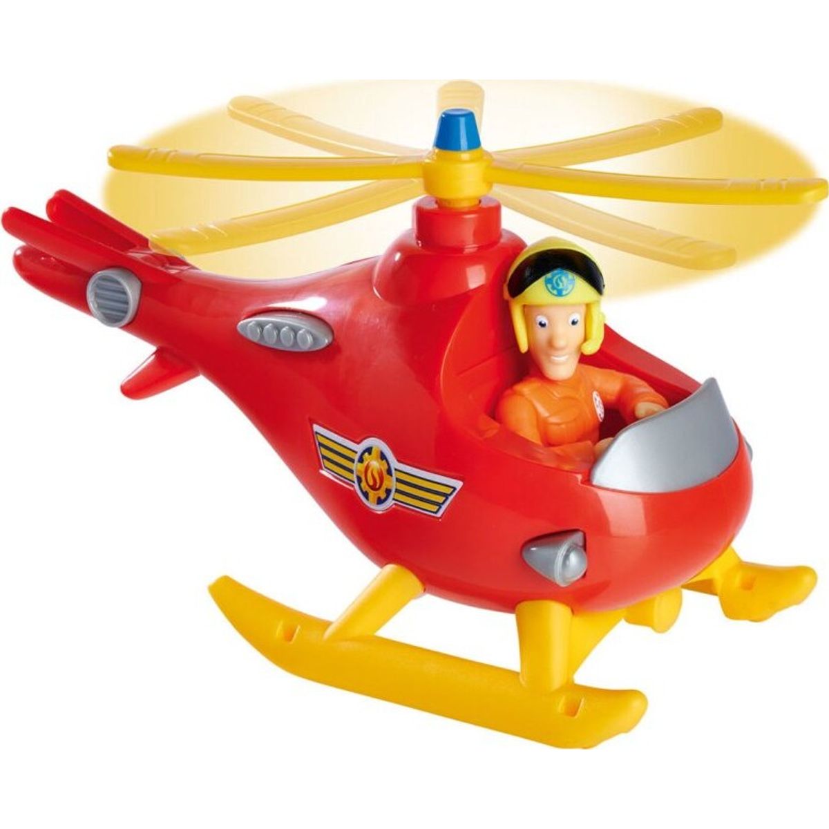 Brandmand Sam - Wallaby Helikopter Med Tom Figur - 17 Cm