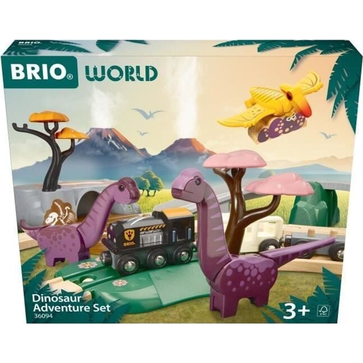 Brio World - Togbanesæt Med Dinosaurer - 36094