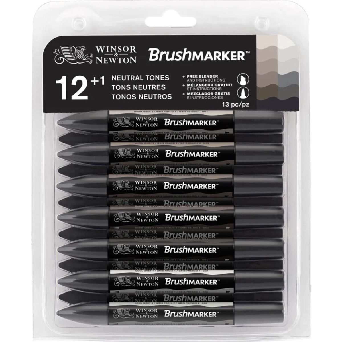 Winsor & Newton - Brushmarker Tusser - Neutrale Toner - 12 Stk