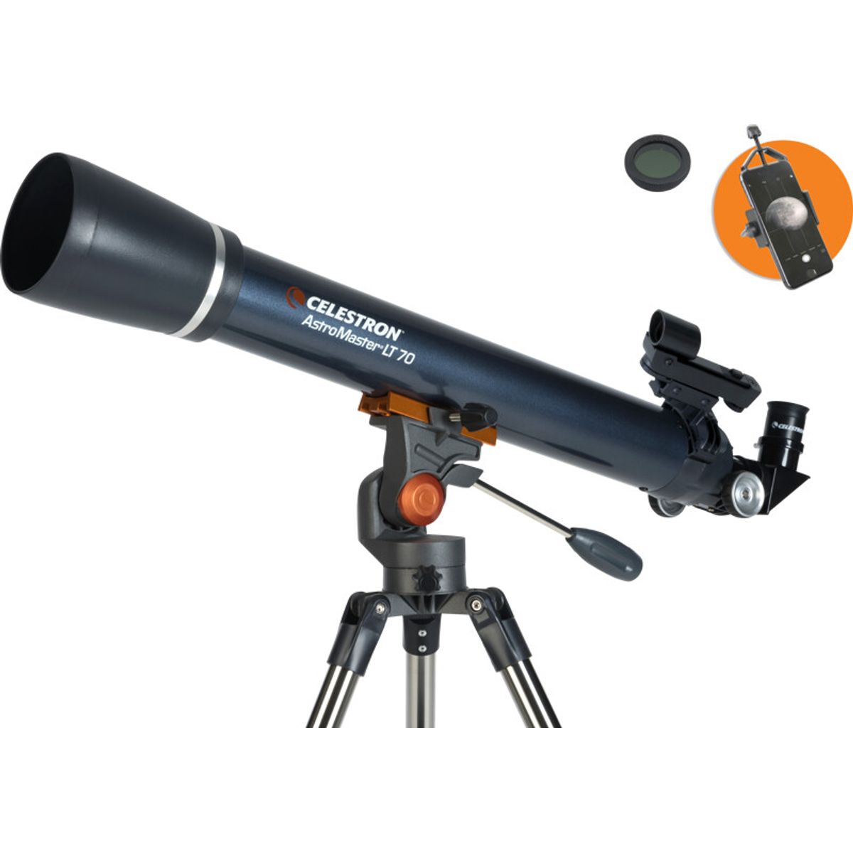 Celestron - Astromaster Lt 70az Stjernekikkert Med Telefonadapter Og Måne Filter