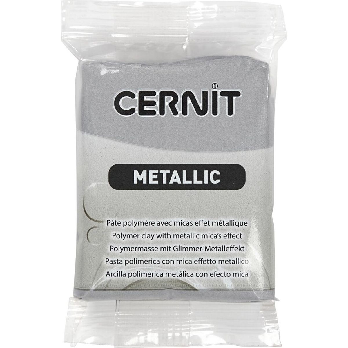 Cernit - Ler - Metallic - Sølv - 080 - 56 G