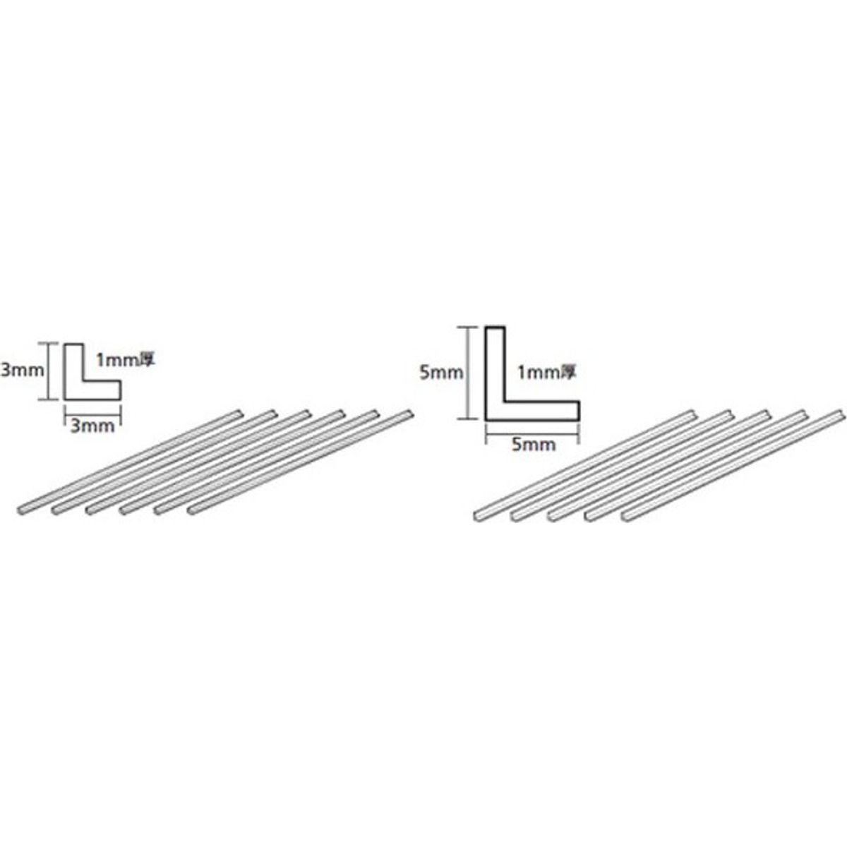 Tamiya - Plastic Beams - Clear - 3 Mm L-shaped - 6 Stk - 70204