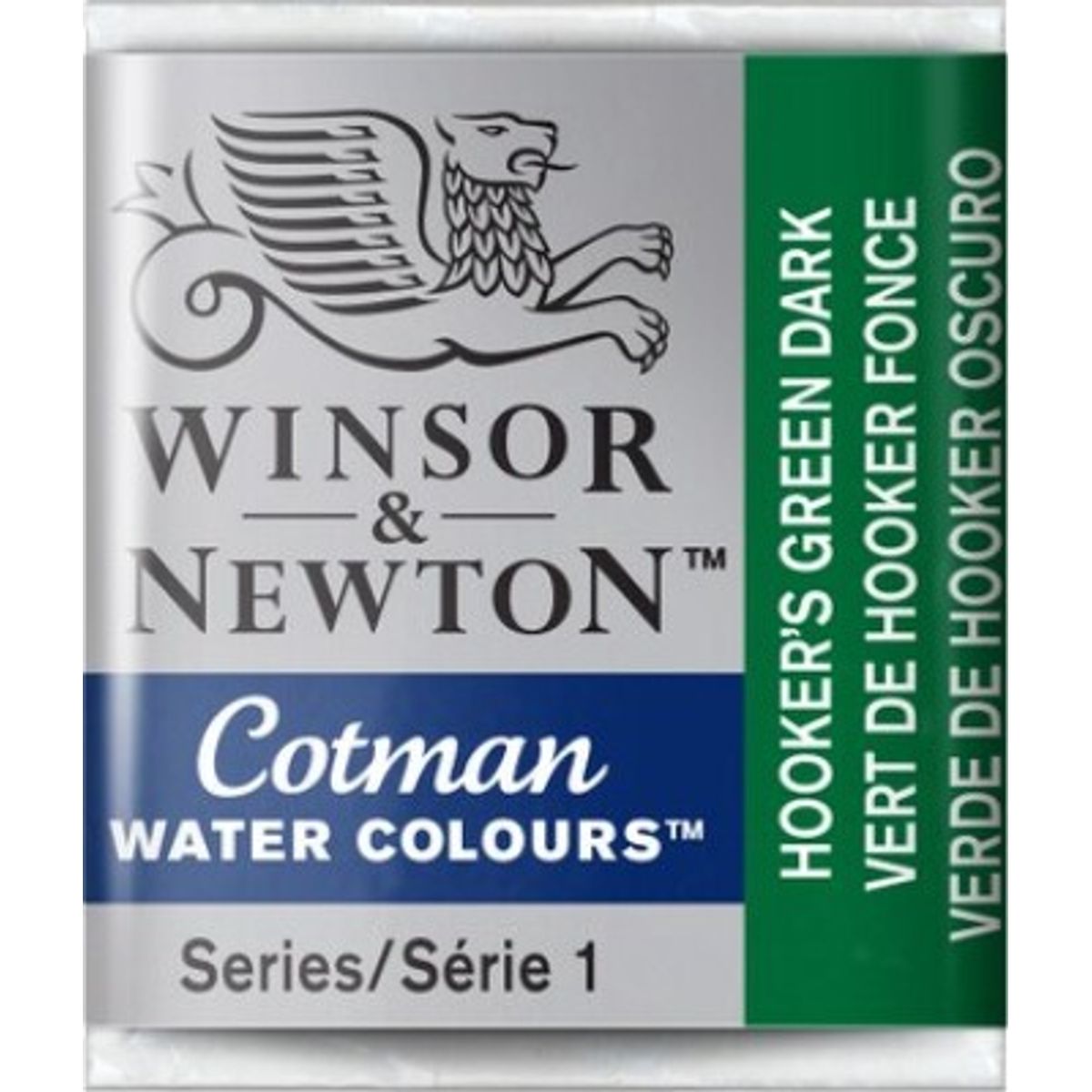 Winsor & Newton - Cotman Watercolour - 1/2 Pan - Hookers Grøn Mørk