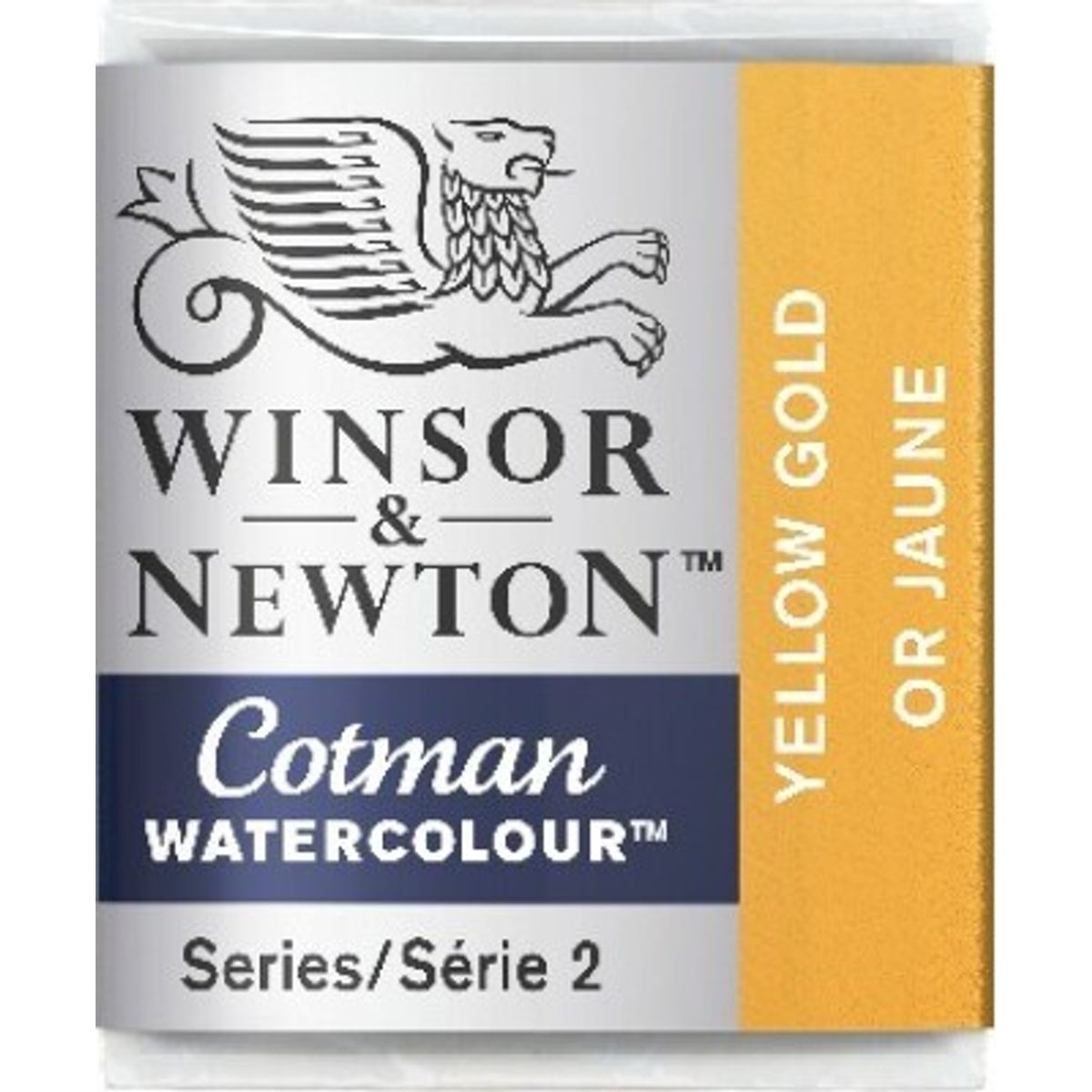 Winsor & Newton - Cotman Watercolour - 1/2 Pan - Gul Guld