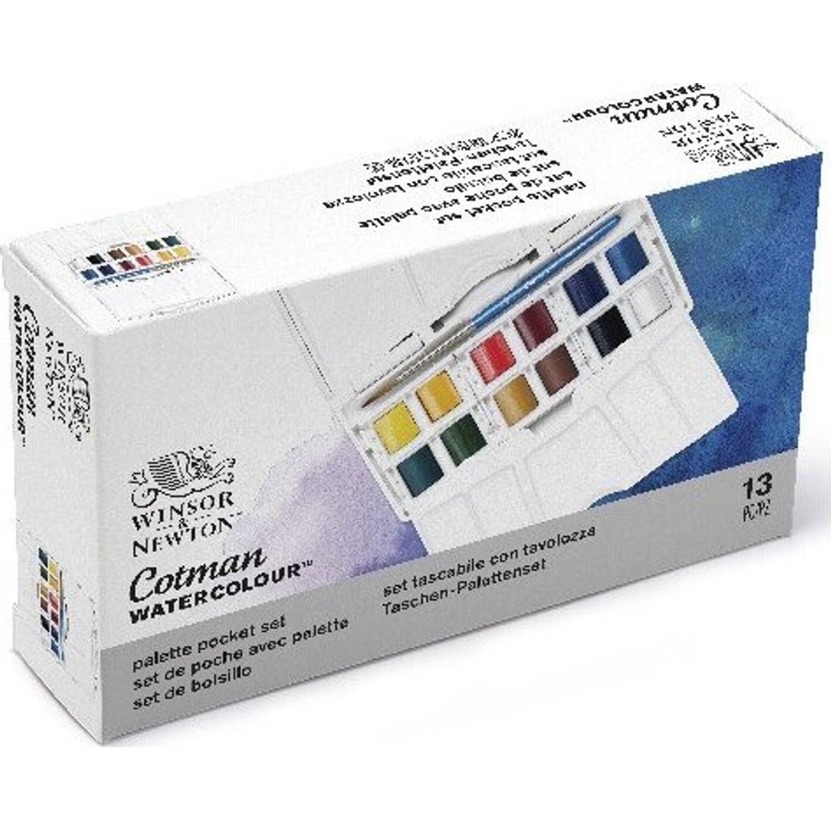 Winsor & Newton - Akvarelfarve Sæt Med 13 Dele - Palette Pocket