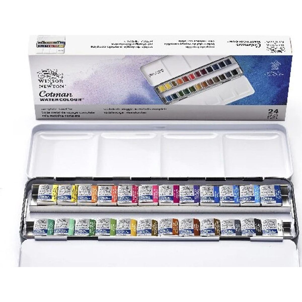 Winsor & Newton - Akvarelfarve Sæt Med 24 Farver - Complete Travel Tin