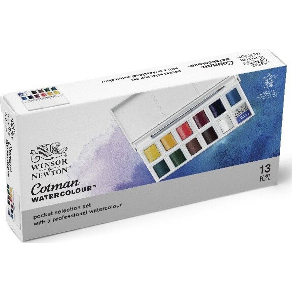 Winsor & Newton - Akvarelfarve Sæt - Pocket Selection - 13 Dele