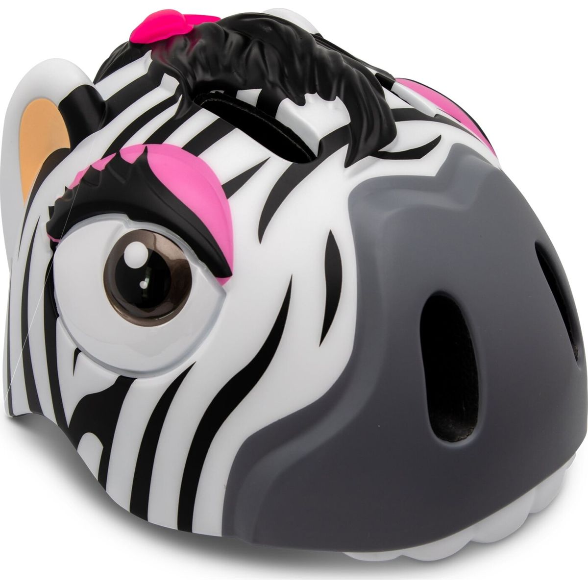 Crazy Safety - Cykelhjelm Til Børn - Zebra - Hvid - 49-55 Cm