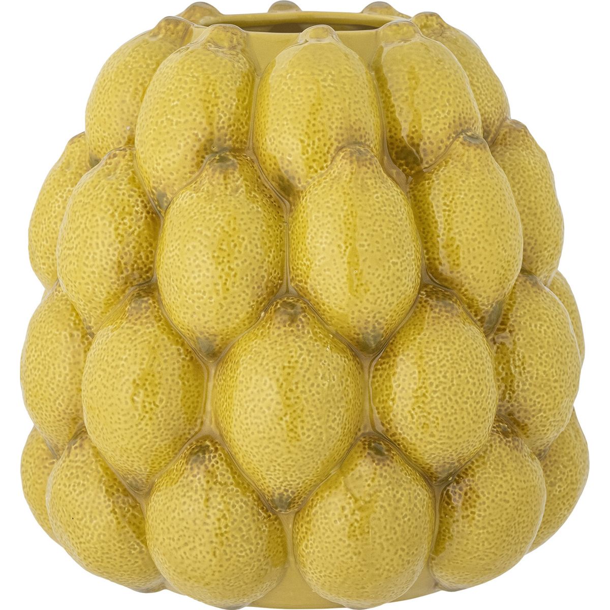 Creative Collection - Limone Citron Vase - Gul - Stentøj - H 22 Cm