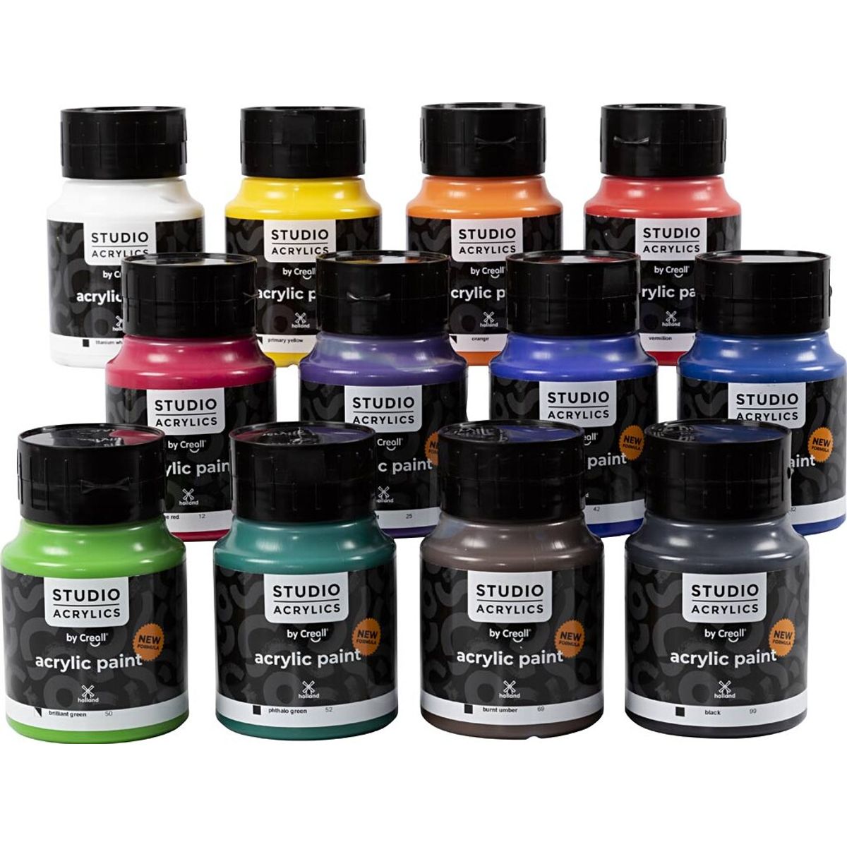 Creall Studio Acrylics - Akrylmaling - Forskellige Farver - 12x500 Ml