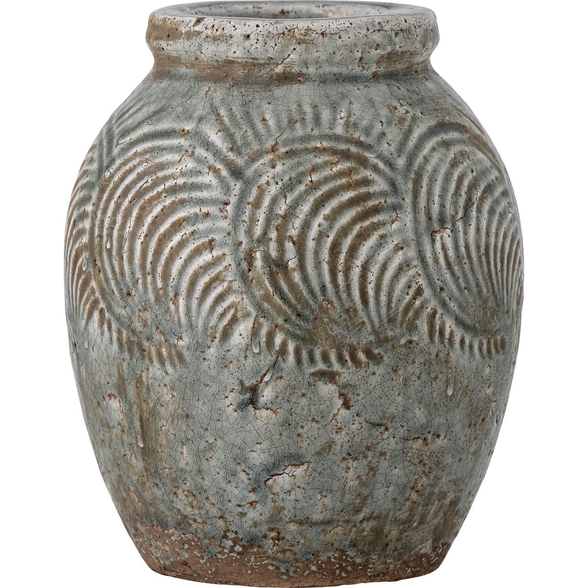 Bloomingville - Damian Deko Vase - Grøn - Terrakotta - H 22 Cm