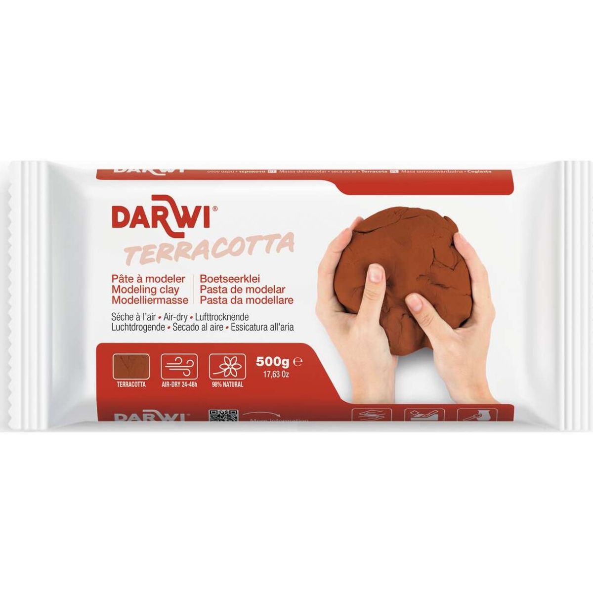 Darwi - Selvhærdende Ler - Cernit - Terracotta - 500 G