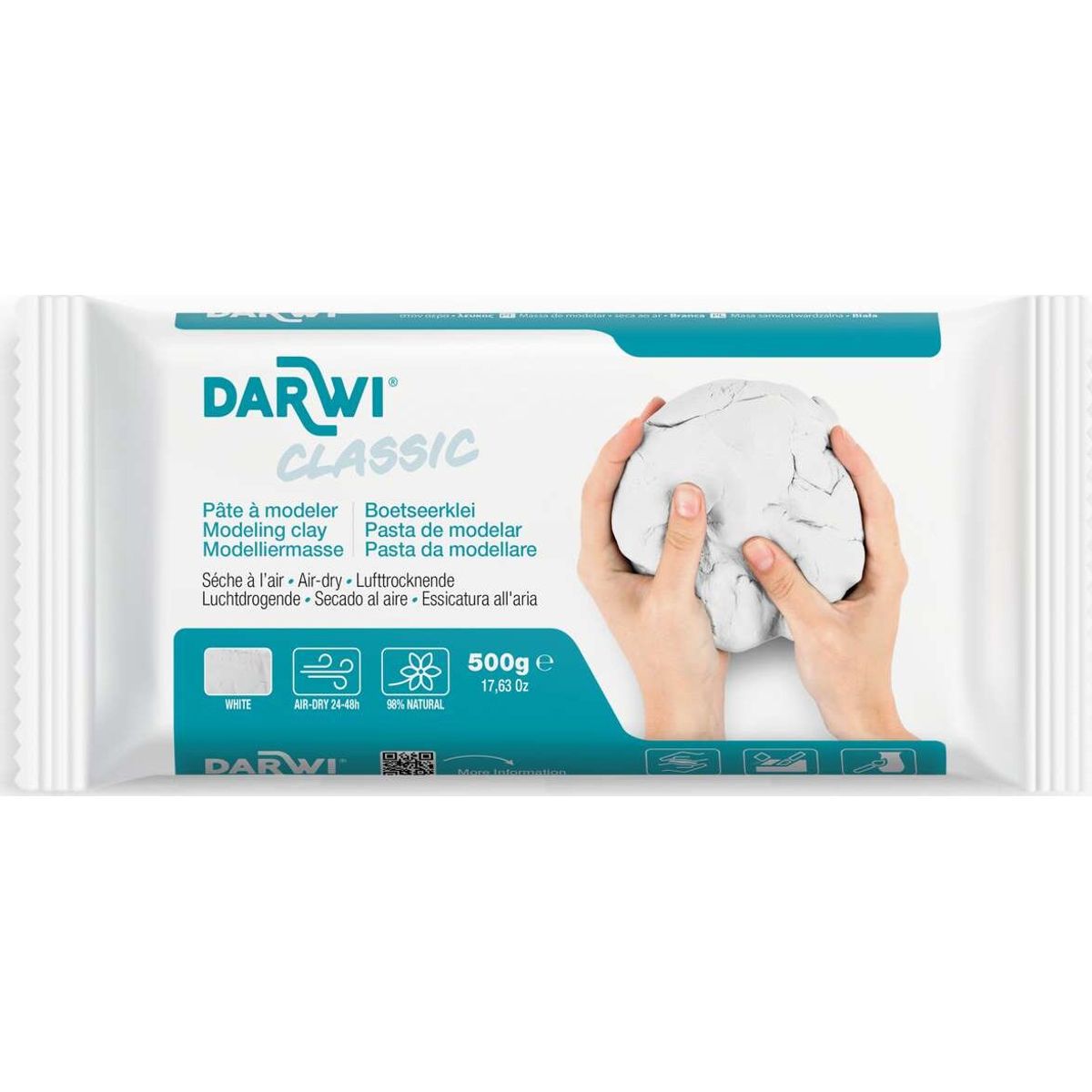 Darwi - Selvhærdende Ler - Cernit - Hvid - 500 G