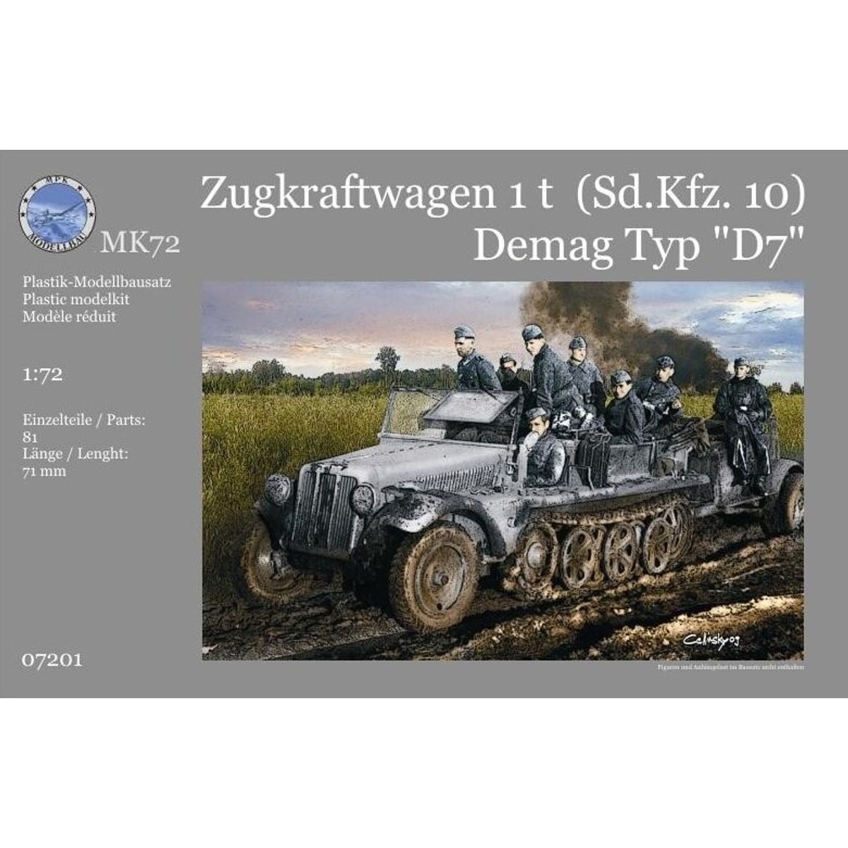 Mk72 - Zugkraftwagen 1 T Bil Byggesæt - 1:72 - 07201