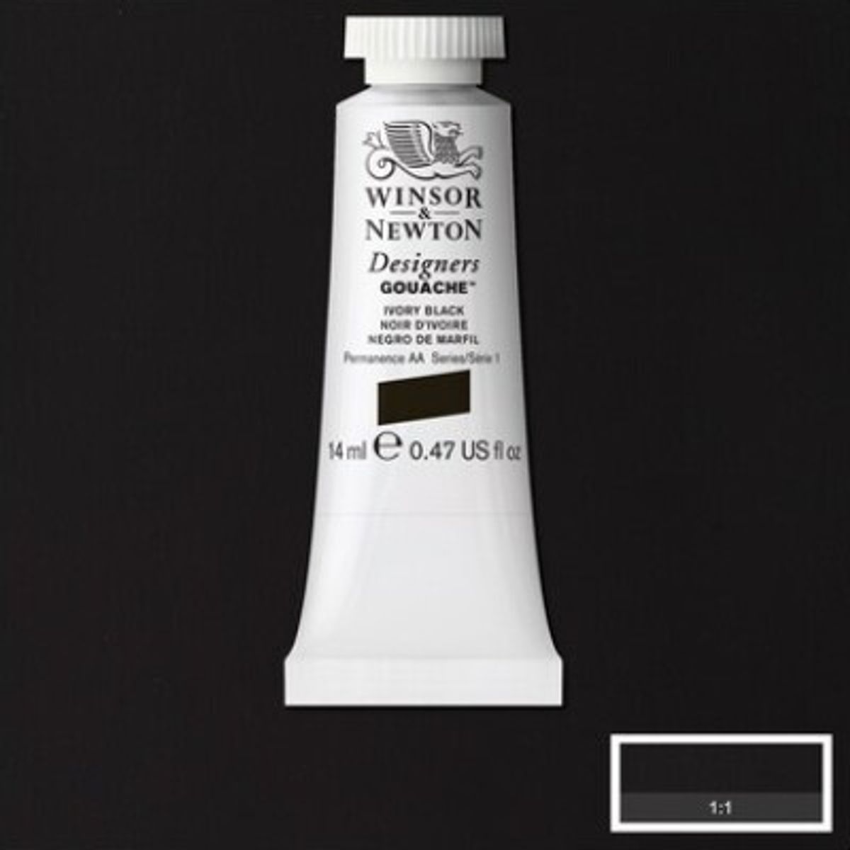 Winsor & Newton - Designers Gouache 14ml Ivory Black 331