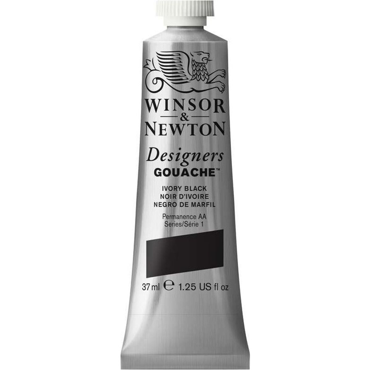 Winsor & Newton - Akvarelfarve - Designers Gouache - Ivory Black 37 Ml