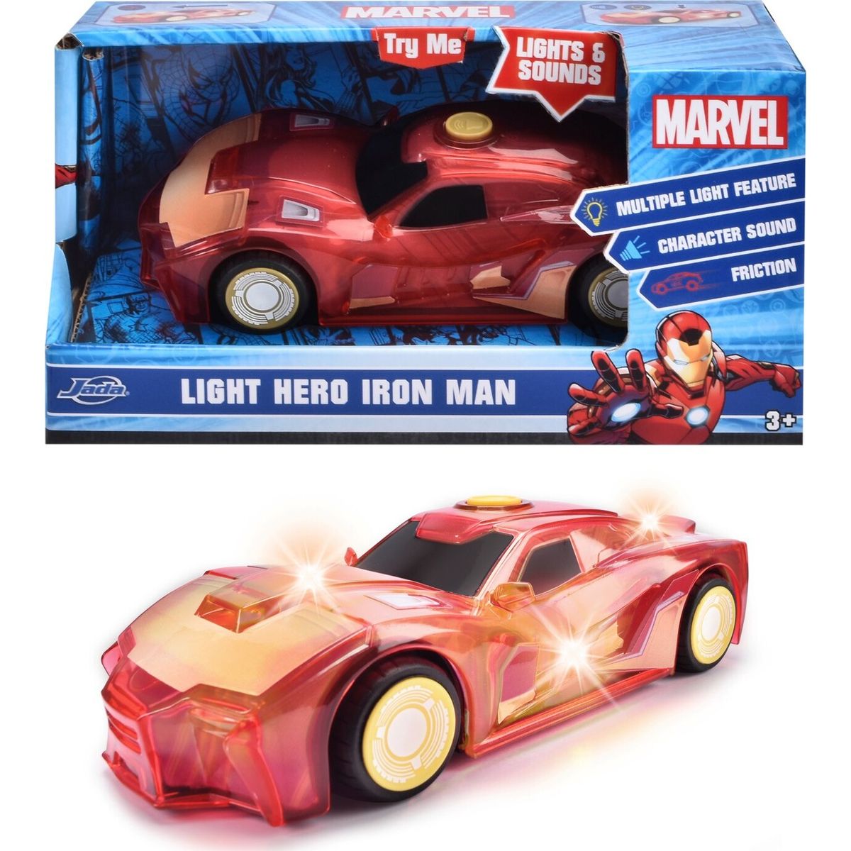 Dickie Toys - Marvel - Legetøjsbil Med Lys Og Lyd - Iron Man