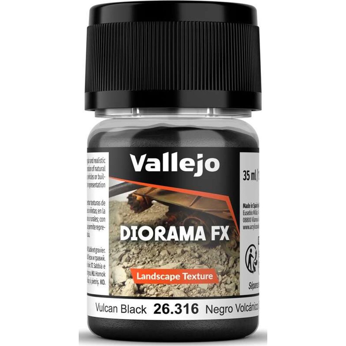 Diorama Fx Vulcan Black 0,1-0,6mm, 35ml - 26316 - Vallejo