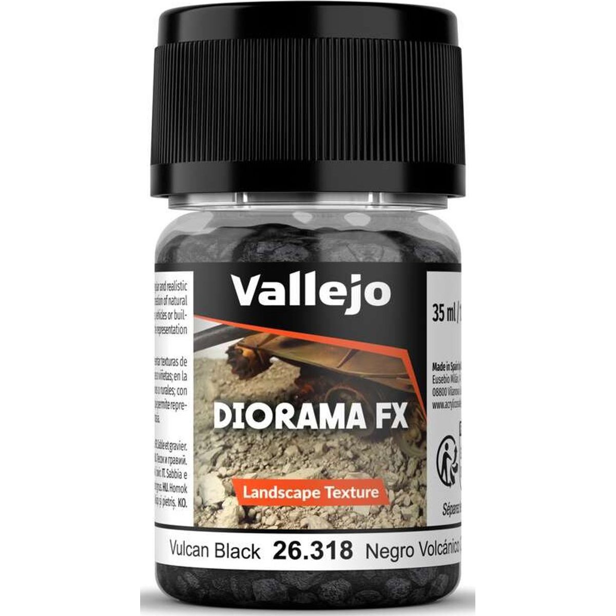 Diorama Fx Vulcan Black 2-5mm, 35ml - 26318 - Vallejo