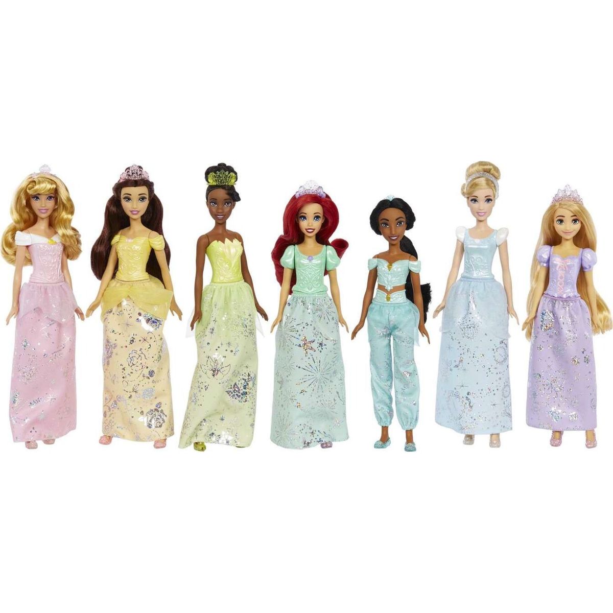 Disney Prinsesse Dukker - Story Sparkle Gavesæt - 7 Dukker