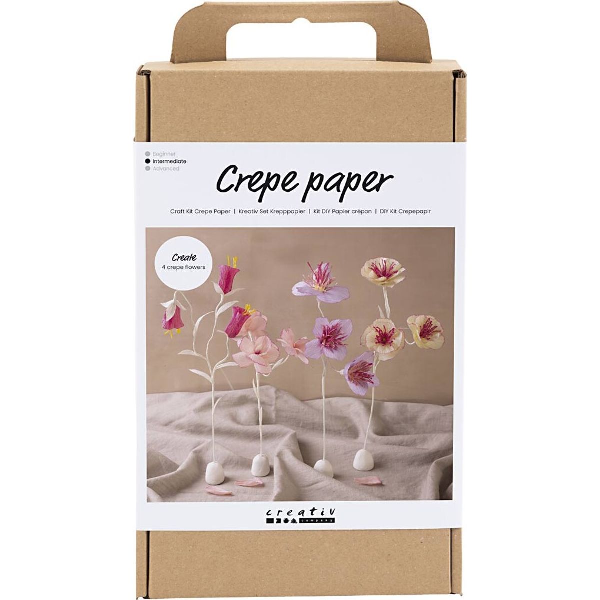 Diy Kit Crepepapir - Blomster - Pastelfarver