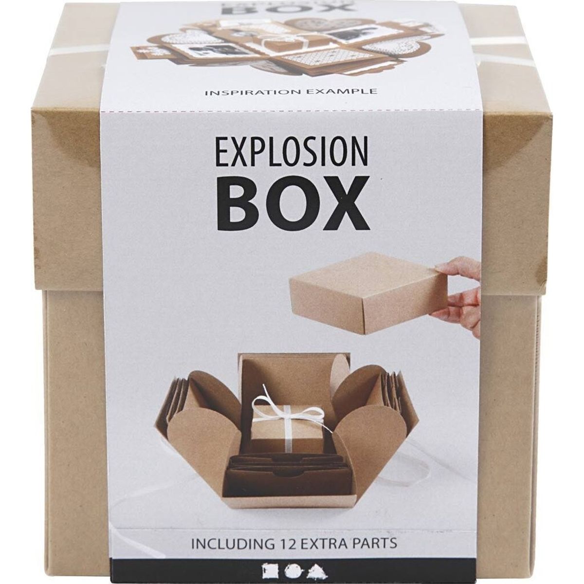 Explosion Box - Str. 7x7x7,5+12x12x12 Cm - Natur - 1 Stk.