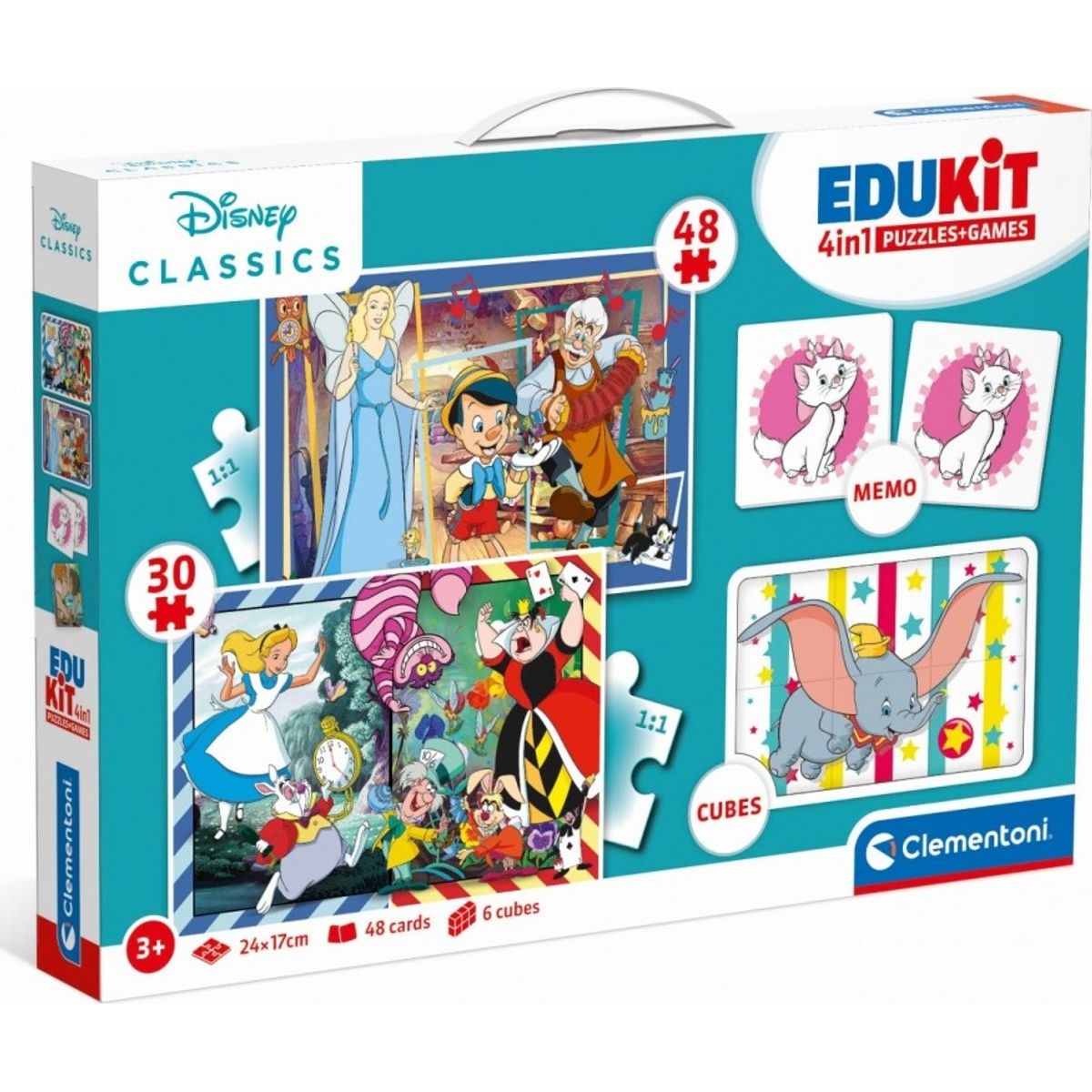 Disney Puslespil Og Vendespil - Edukit 4-i-1 - Clementoni - 3 år