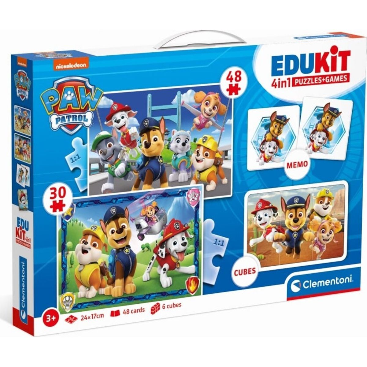 Paw Patrol Puslespil Og Vendespil - Edukit 4-i-1 - Clementoni - 3 år