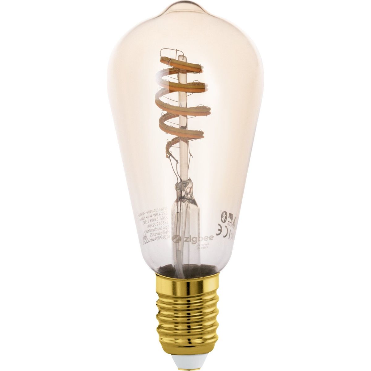 Eglo - E27 Led Pære - Spiral Amber - Dæmp St64 Tw Zigbee Bt