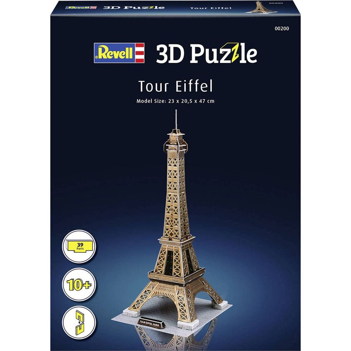 Eiffeltårnet 3d Puslespil - Revell 3d Puzzle - 39 Brikker - 47 Cm