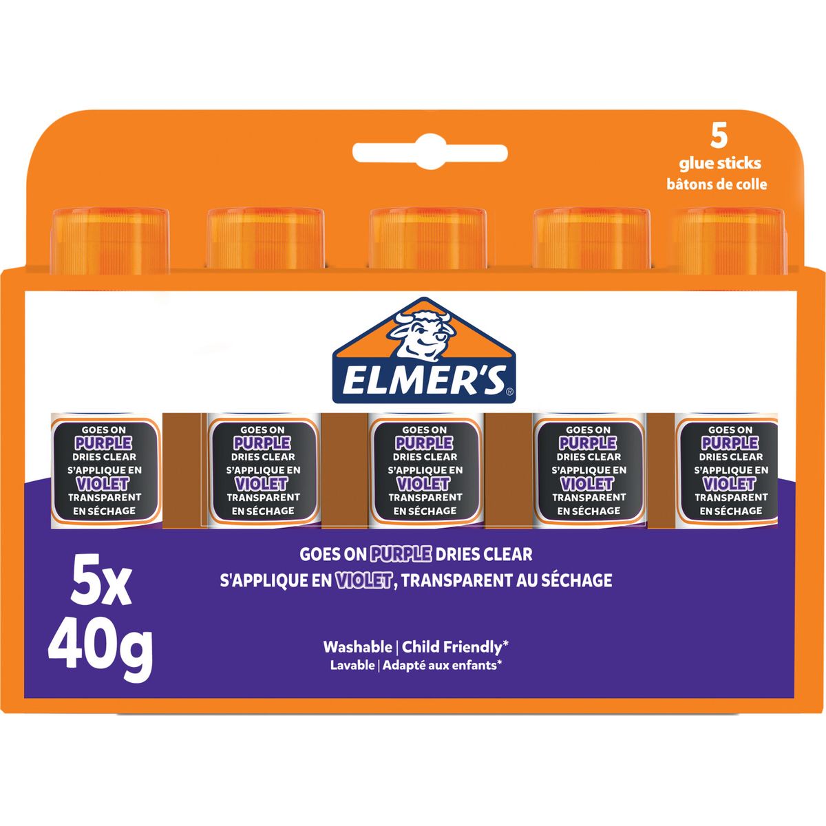 Elmer's - Disappearing Purple Glue Stick 40 Gram (5 Pack) (2143884)