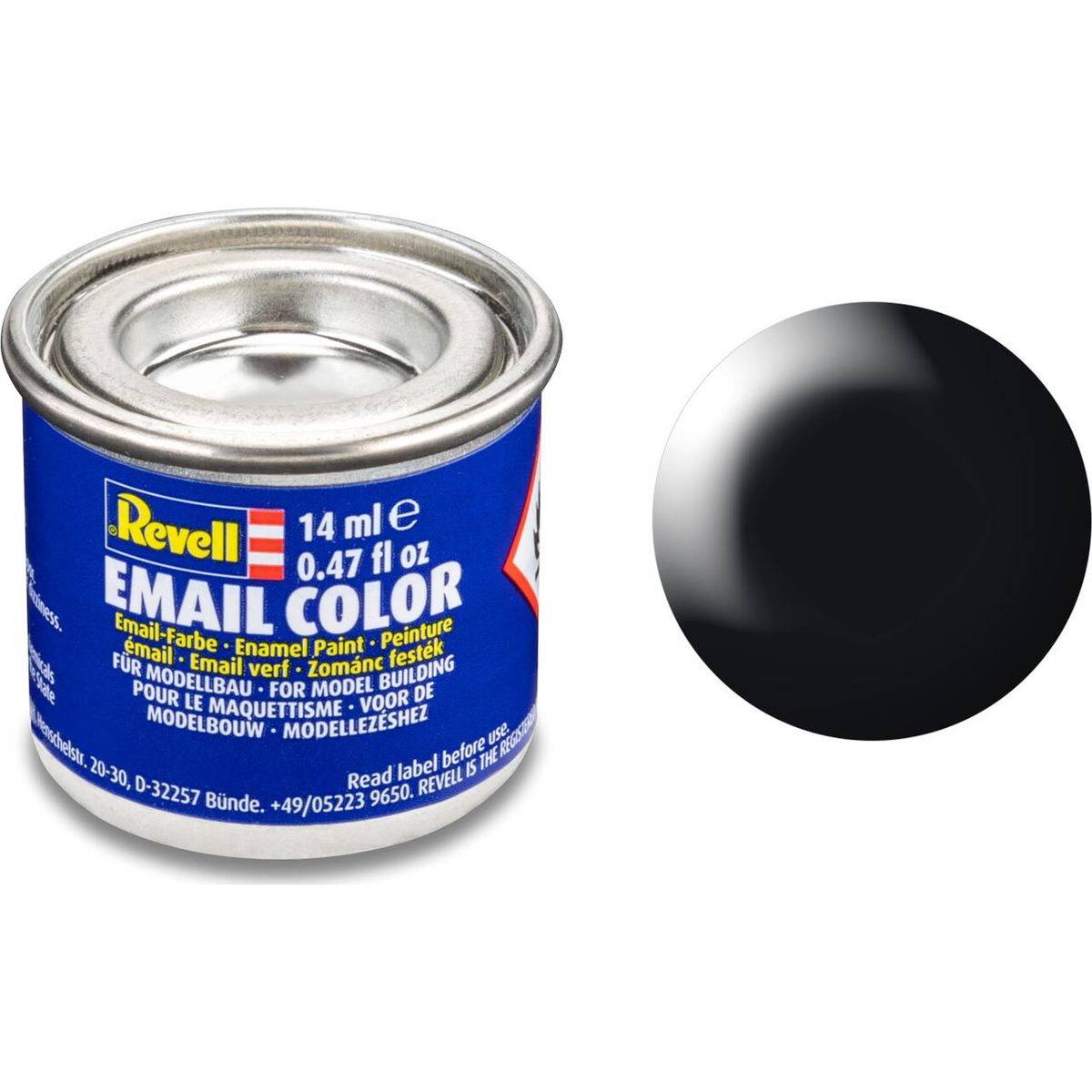 Emalje Maling Til Hobby - Revell - Black Silk 14 Ml