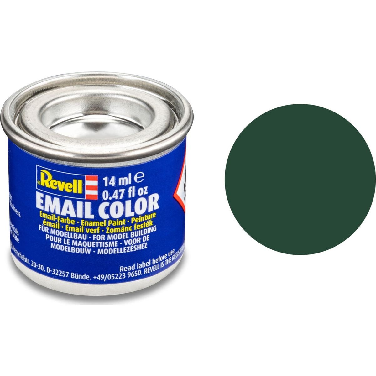 Emalje Maling Til Hobby - Revell - Dark Green Mat Raf 14 Ml