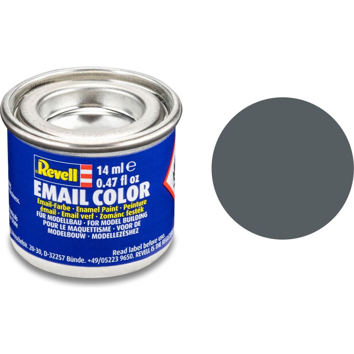 Emalje Maling Til Hobby - Revell - Dark Grey Mat 14 Ml