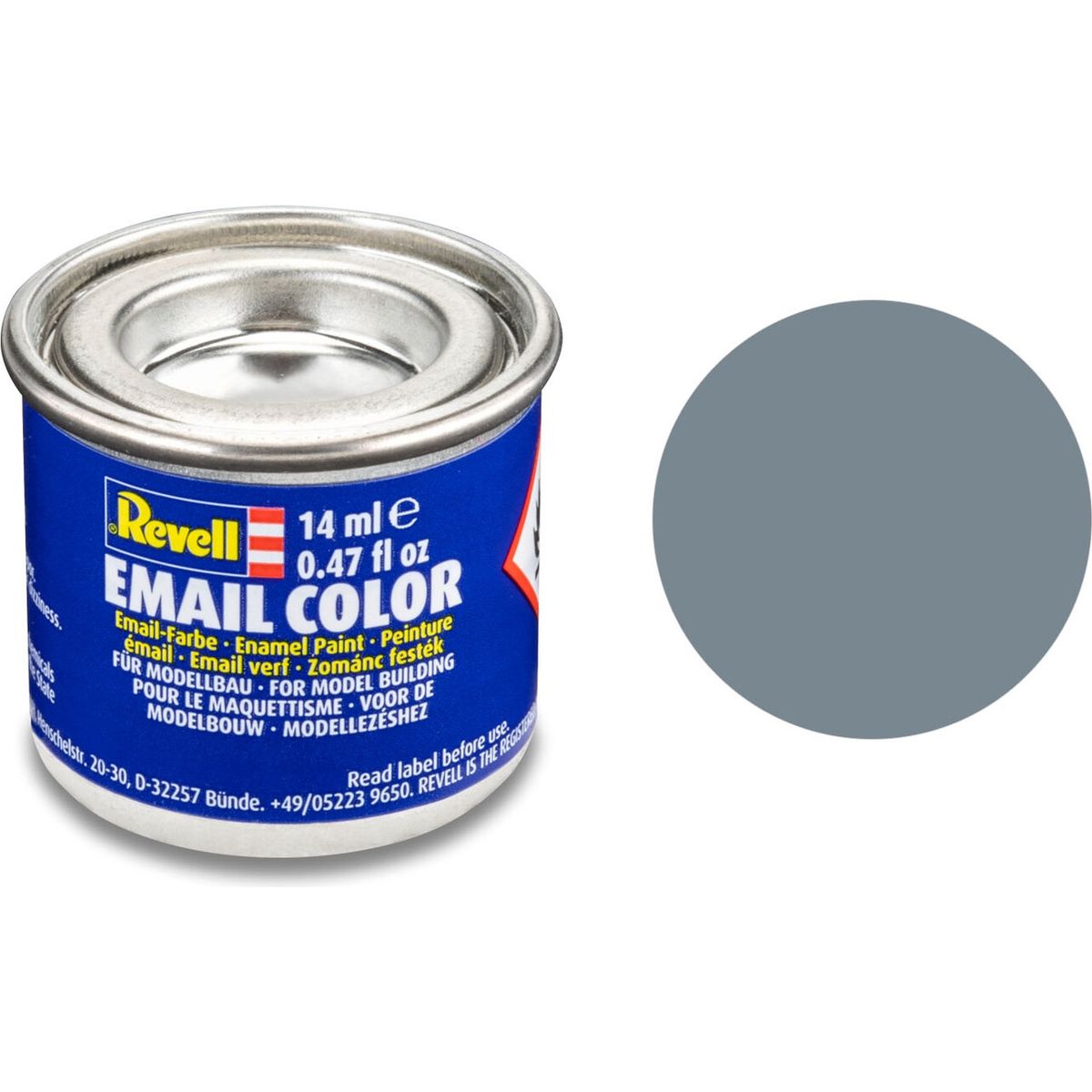 Emalje Maling Til Hobby - Revell - Grey Mat 14 Ml