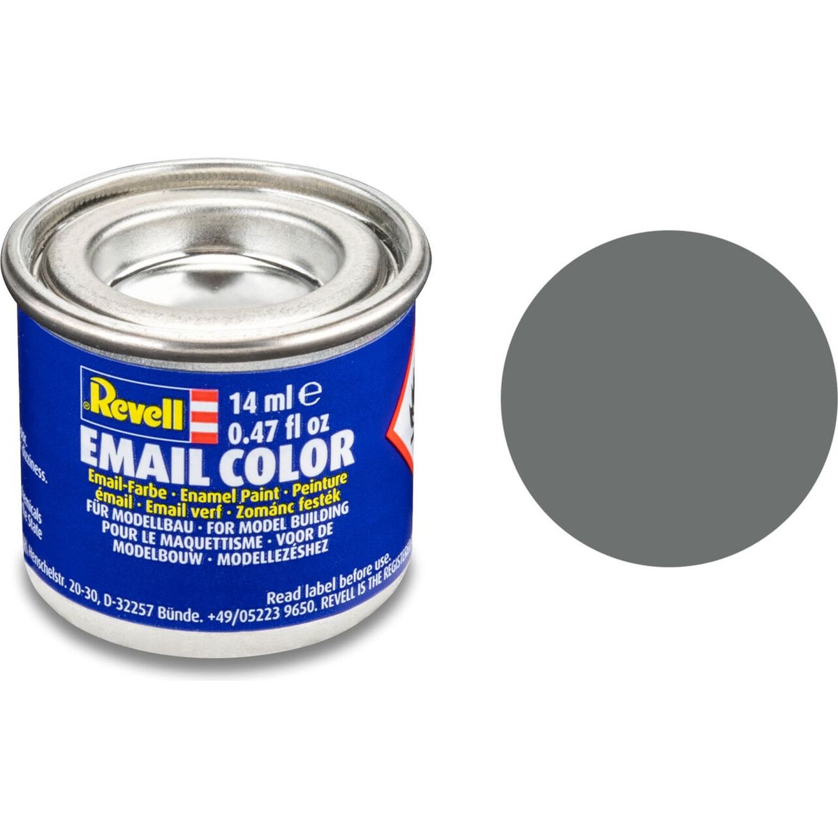 Emalje Maling Til Hobby - Revell - Mouse Grey Mat 14 Ml