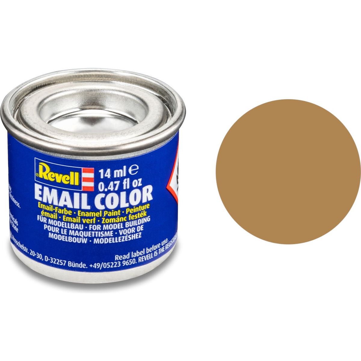 Emalje Maling Til Hobby - Revell - Ochre Brown Mat 14 Ml