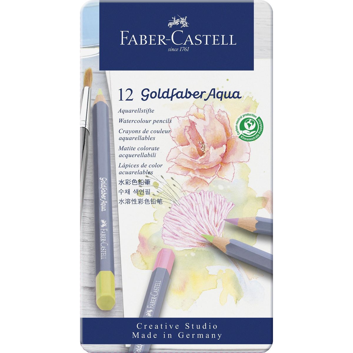 Faber-castell - Akvarel Farveblyanter - Goldfaber Aqua - 12 Farver