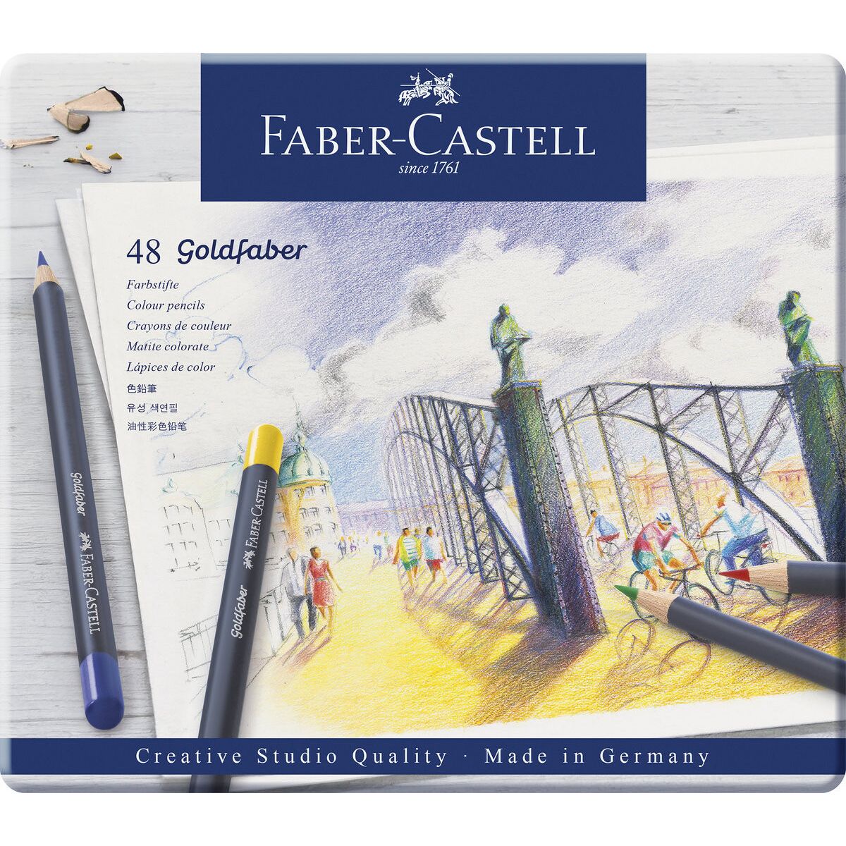 Faber-castell - Goldfaber Farveblyanter I Metalæske - 48 Farver