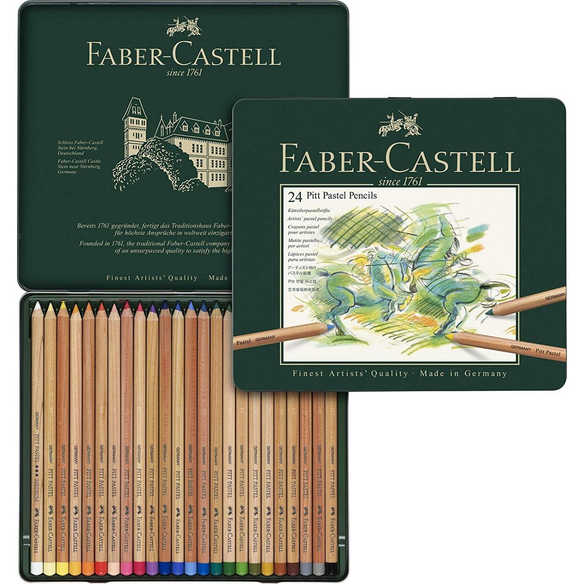 Faber-castell - Pitt Pastel Farveblyanter I Tinæske - 24 Stk.