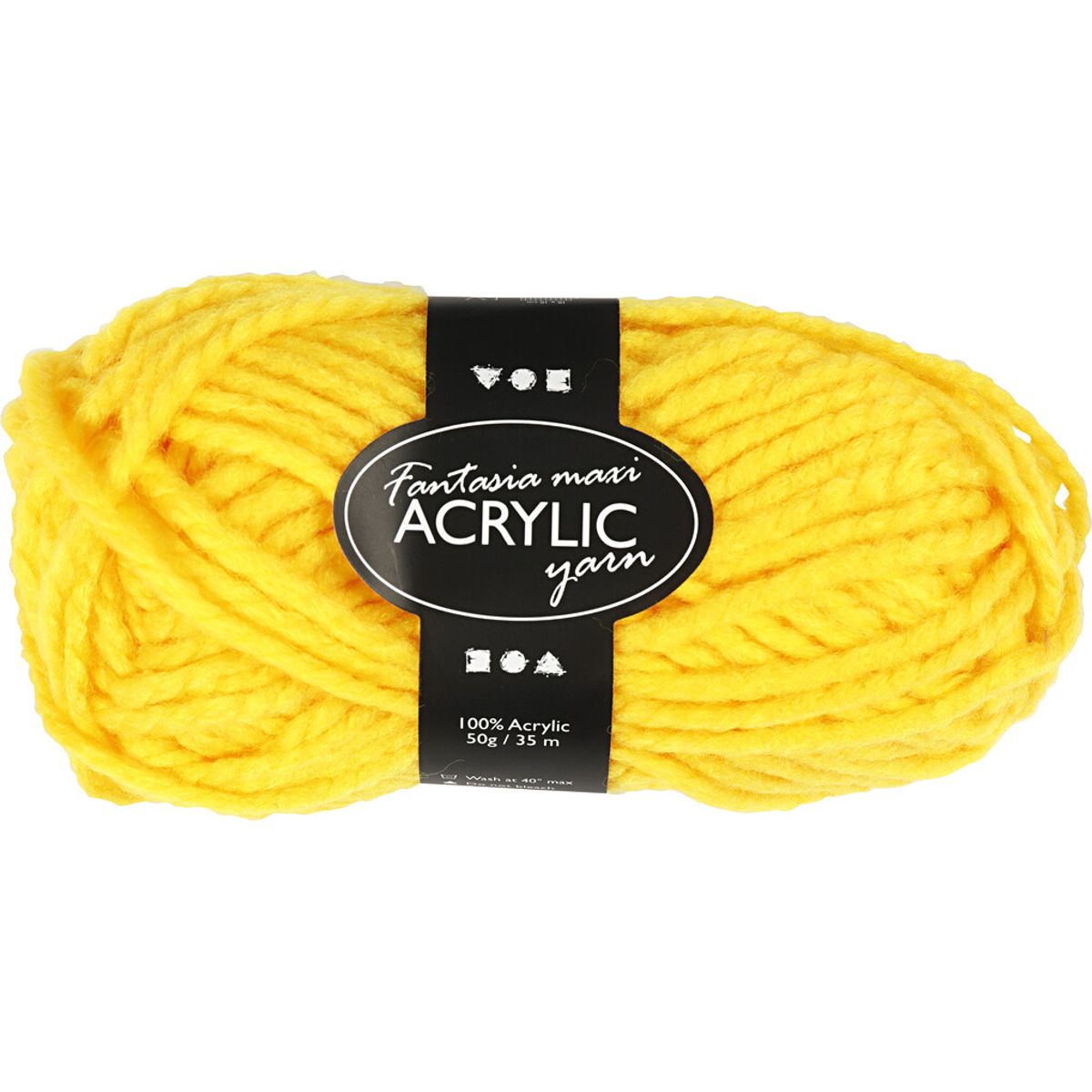 Akrylgarn - L 35 M - Maxi - Gul - 50 G